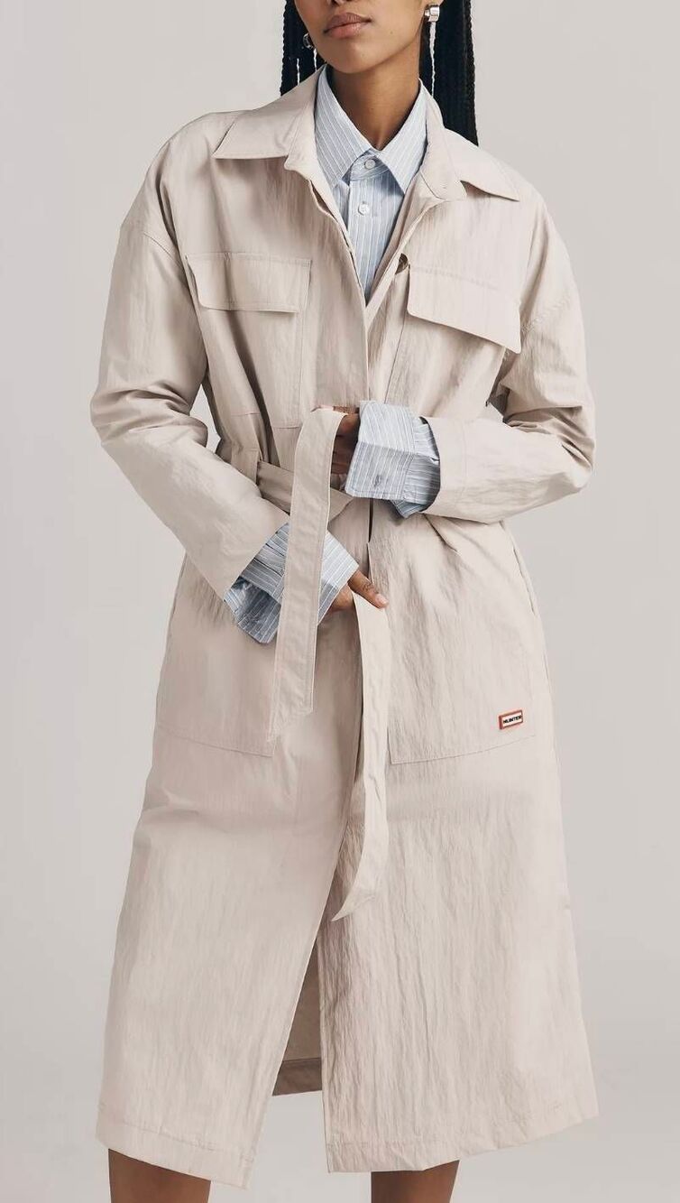 Hunter Patti Belted Utility Trench Coat Women's Size L